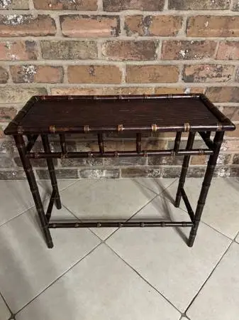Vintage Faux Bamboo Asian Style Wall Small Side Table