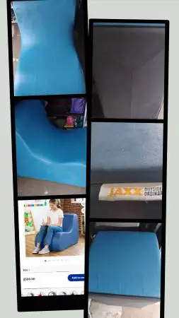 Jaxx Midtown Large Classroom Soft Foam Chair Premium Vinyl Cover blue