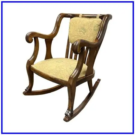 Empire Style Wood Rocking Armchair, Vintage