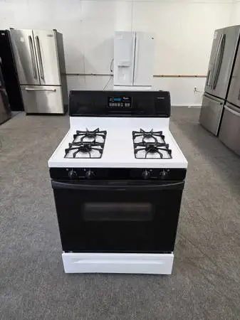 Whirlpool Black & White Gas Stove