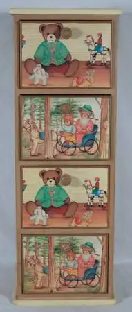 TEDDY BEAR THEME 4DRAWER TALLBOY STORAGE CHEST 27TALL 10WIDE 10DEEP