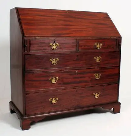 Georgian mahogany bureau bookcase from 18th century