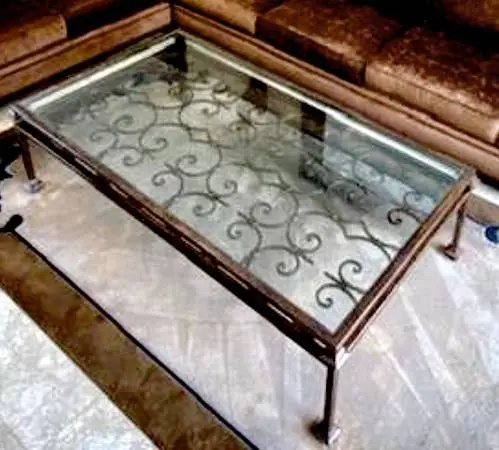 High Quality Solid Iron Coffee Table in Bronze