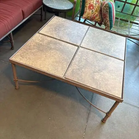 Arizona Iron Coffee Table W/ Tile Inserts- 41X41X17.5H