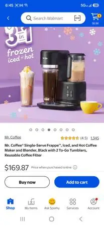 Mr. Coffee® Single-Serve Frappe™, Iced, and Hot Coffee Maker and Blender, Reu