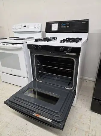 Black & White Whirlpool Gas Range