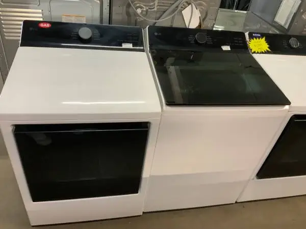 **LG WHITE TOP LOAD, GAS WASHER DRYER SET**ON SALE NOW**