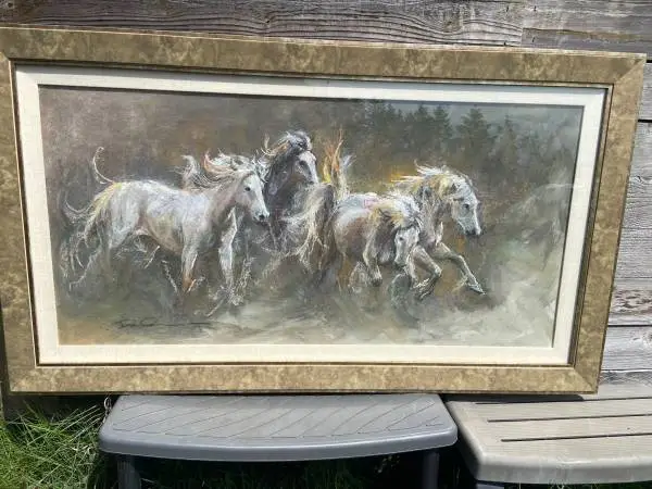 LARGE HORSE PASTEL PICTURE BY DAWN EMERSON