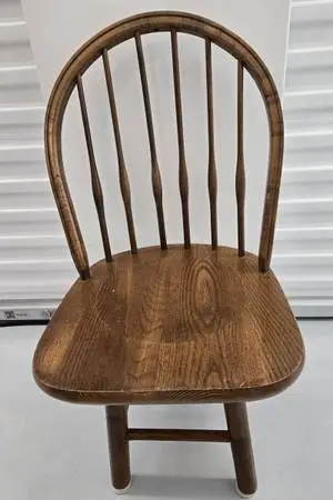 Solid Oak Bowback Spindle Short Chair