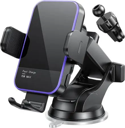 Wireless Car Charger,【7 Colored RGB Backlit】 Mosurr 15W Auto Clamping