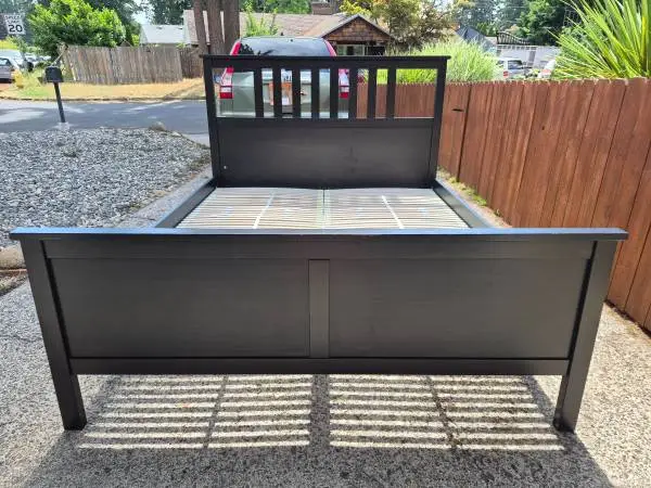 🛏️IKEA HEMNES Black QUEEN Platform Bed Frame-Excellent Condition!