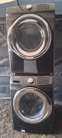 Samsung stacking frontload washer and dryer, fully loaded