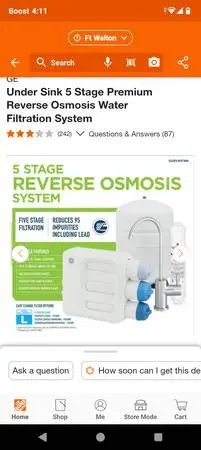 Water Filter Under Sink 5 Stage/GE Brand