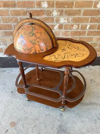 Vintage Zoffoli Italian Globe Bar Table  Zodiac