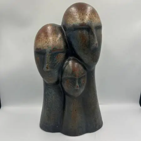 Vintage Modernist Three-Head Sculpture - 9X6X16H