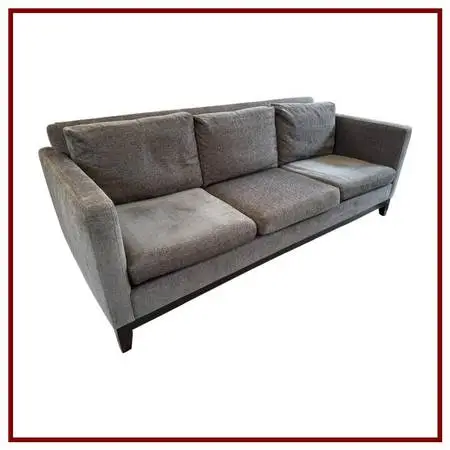 Contemporary Track Arm Sofa, Gray Velvet