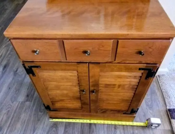 High quality wood storage cabinet by Ethan Allen