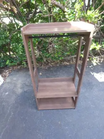 Wood Clothing / Garment Rack w/ Storage Shelves; Delivery Possible