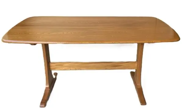 60 Ercol Solid Elm Dining Table Made in England; Also Avail 6 Chairs