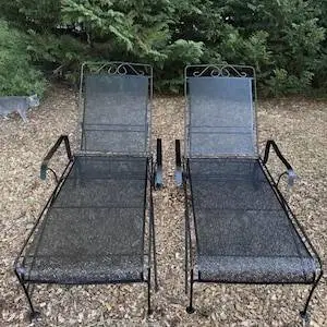 Vintage Woodard Wrought Iron Patio Loungers