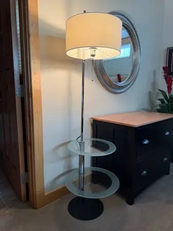 Floor lamp with clear glass tables adjustable light levels Chiasso