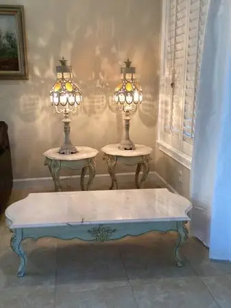 Weiman tables and lamps vintage Italian provincial