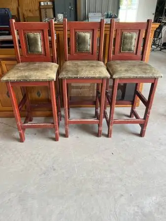 Three Rustic Barstools