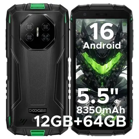 New DOOGEE Fire 3 Android 16 Rugged Phone Unlocked,8350mAh Battery,12GB+64GB/2TB