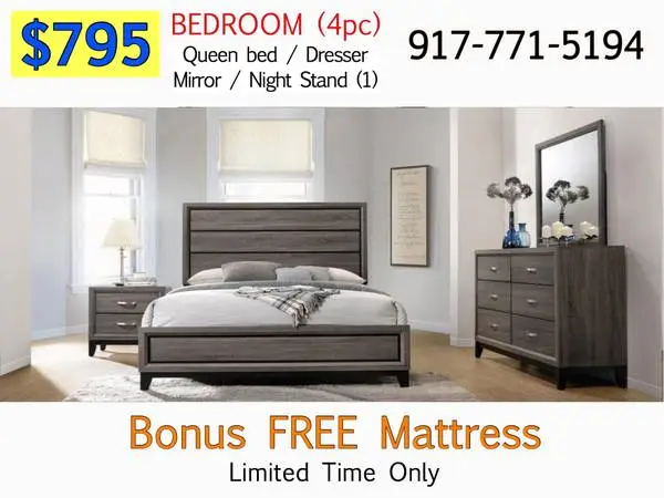 🟥 BONUS FREE MATTRESS 🟦 Brand New BEDROOM Set - Fast Delivery