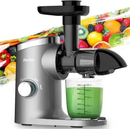 Aeitto Cold Press Slow Masticating Juicer, Triple Modes, Reverse, SLV