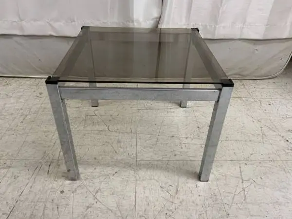 Glass top side table