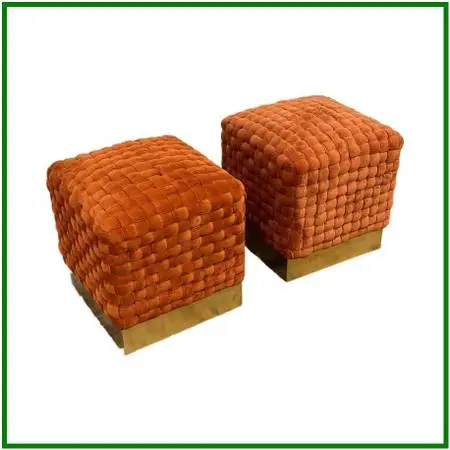Safavieh Couture Ravyn Sienna Ottomans, Pair