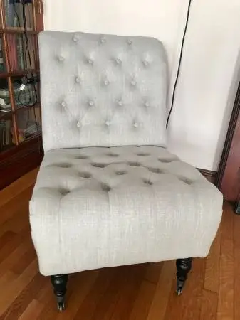 Tufted Oatmeal Colored Chair