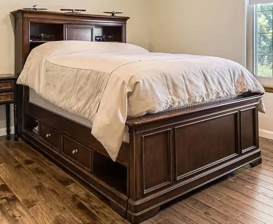 Full / Double bed with Headboard, Footboard and Storage Unit