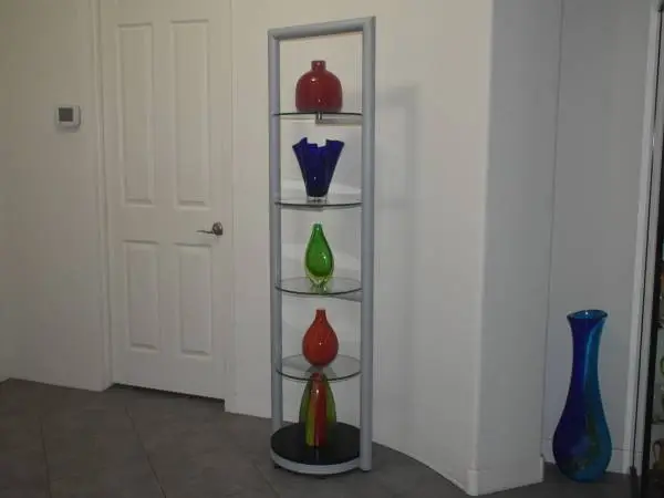 Beautiful Modern Glass and Metal Display Unit, Perfect Condition!