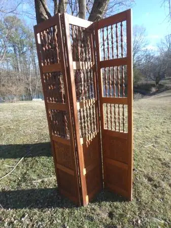 Home / Office Mid Century Wooden 3 Panel Room Divider / Partition; Del