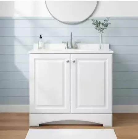 White Shaker-Style Two-Door Storage Cabinet / Bathroom Vanity Base - New Conditi