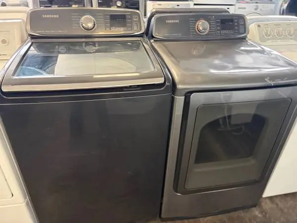 Steam Charcoal Grey HE Samsung Washer & Dryer Set