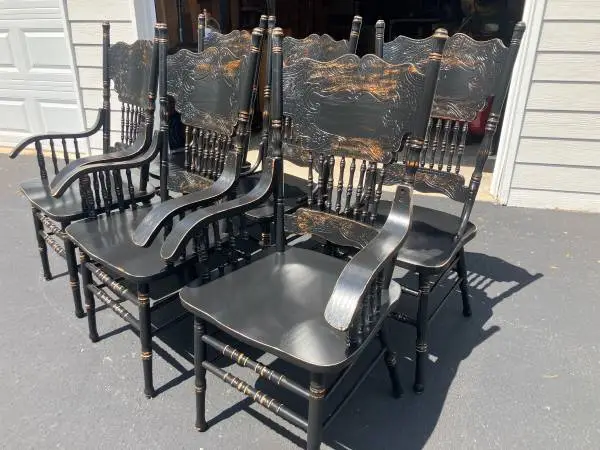 6- Pressed Back Chairs $60 each