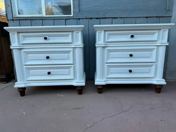 Two big solid wood night stand with three drawers