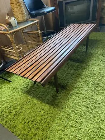 Mid Century Walnut Slat Coffee Table