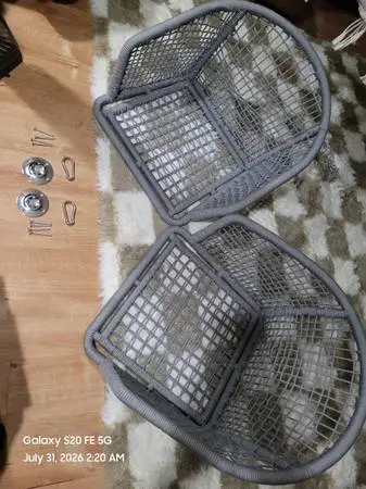 Two Gray Hanging Chairs – $30 for Both