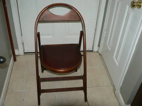 3 Vintage Folding Padded Wood Chairs, Great Quality