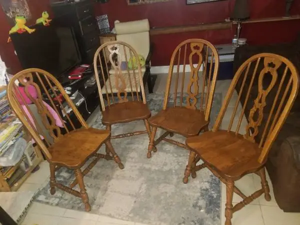 Vintage Solid Oak Windsor 2 Chairs Richardson Brothers Co.