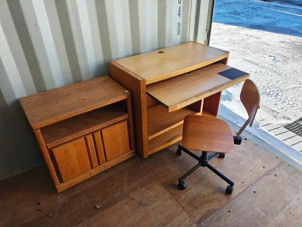 Computer Desk with Chair and small Cabinet