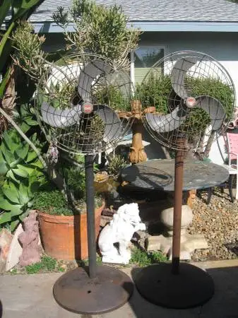 2-Vintage Floor Fans-Diehl Art Deco/Industrial Free Standing