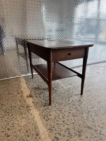 Vintage mid century modern walnut end table