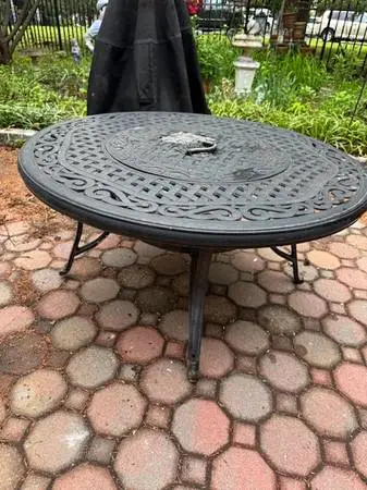 43 round cast aluminum patio Firepit coffee table