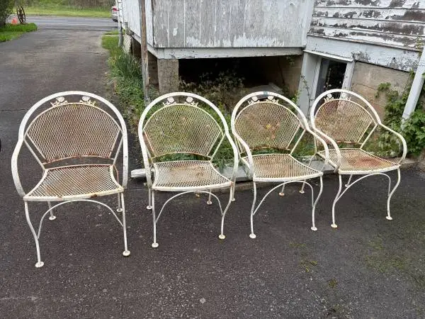Set of (4) Wrought Iron Patio Chairs