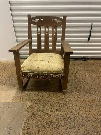 Antique craftsman arts and crafts oak rocker